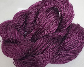 100% Suri Alpaca Yarn, Locally Raised Alpaca, Burgundy Alpaca Yarn, Hand Dyed, 300yds each,Burgundy124