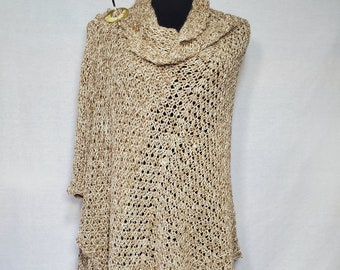 Handmade Alpaca Shawl, Tweed Alpaca Shawl, Hand Made Alpaca Wrap, Natural Color Alpaca Wrap