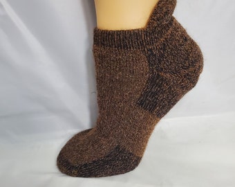 Alpaca Socks, Alpaca Shortie Sock, USA Alpaca socks, Brown low profile socks, Alpaca Ankle Socks.