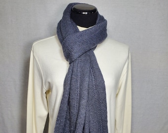 Grijze gebreide alpaca-sjaal: USA Grown & Made, luxe warmte
