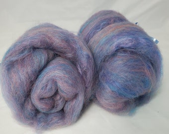 Suri Alpaca Batt, Suri/Merino/Firestar Batts, Art Batts, Alpaca Spinning, Luxury Spinning Fiber, Alpaca Roving, Lilac in Bloom23