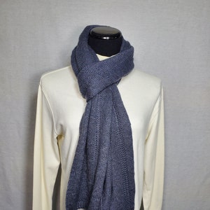Grey Knit Alpaca Scarf: USA Grown & Made, Luxury Warmth