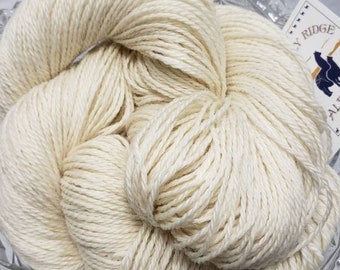 Suri Alpaca Yarn, USA Farm Raised, 3 ply Fingering Yarn, Alpaca Merino Blend Yarn, 300 yd Skein, White Alpaca Yarn, Eco Friendly, Artie20