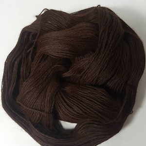 Suri Alpaca Yarn, USA Farm Raised, 3 ply Fingering Yarn, Yarn, 300 yd Skein,100% Alpaca, Eco Friendly, Self Sustainable,  Mahogany  219