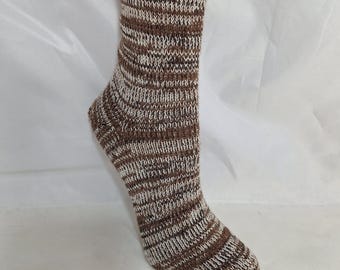 Alpaca Crew Socks, Hand Made Socks, Women's Size 9, Natural Color