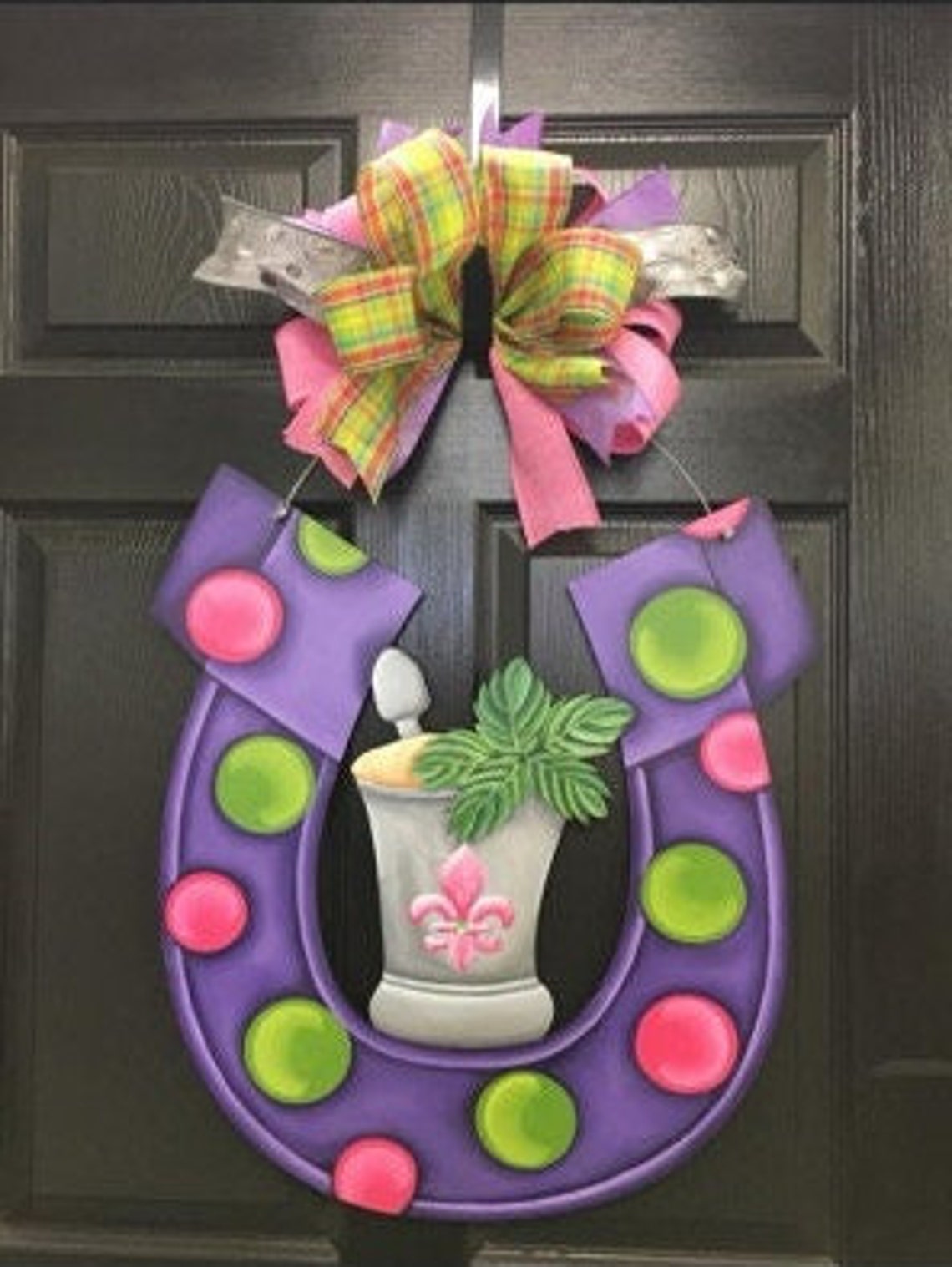 Derby Horseshoes Door Hangers Kentucky May Colorful Etsy