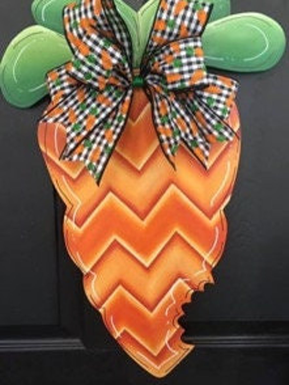 Easter Carrot Door Hanger April Cute Bitten Carrot Door Etsy