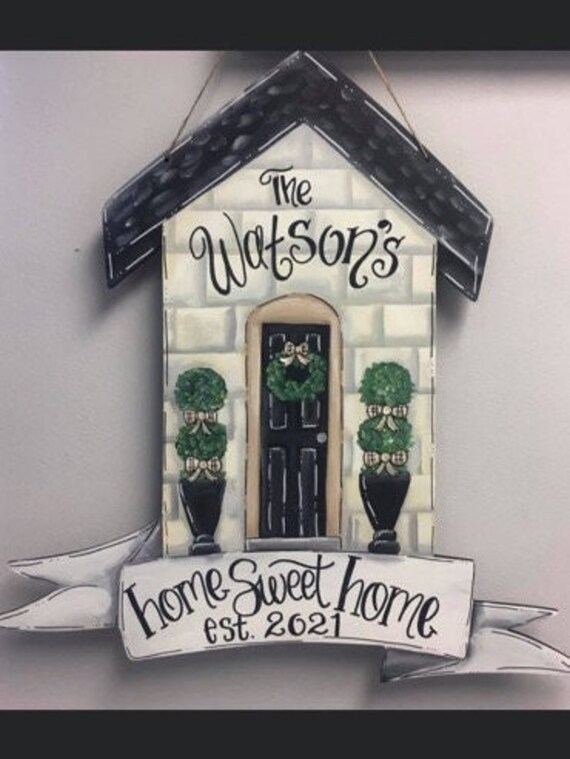 Home Sweet Home Door Sign Hanger Welcome Door Hanger | Etsy
