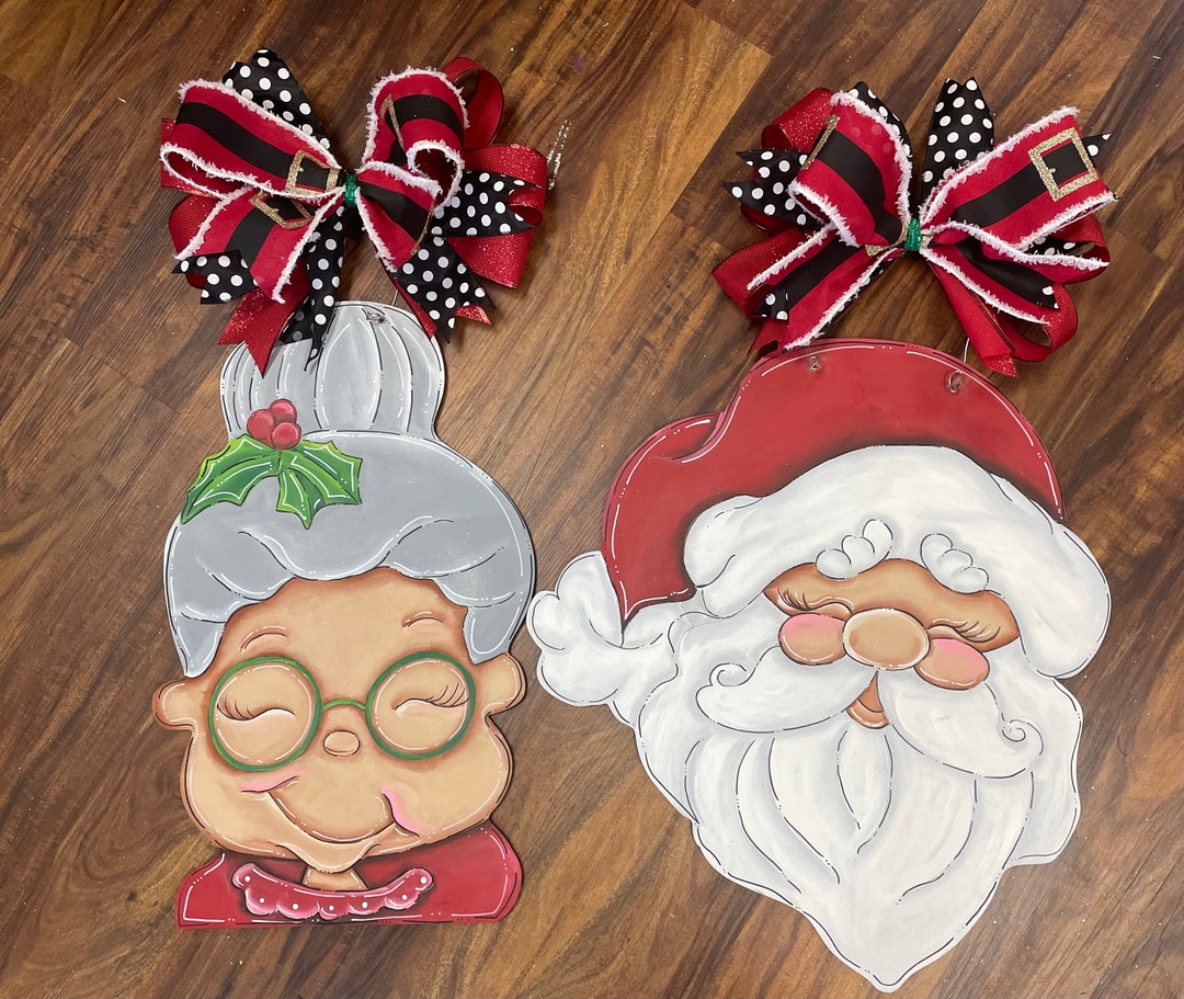 Christmasmr. and Mrs. Claus Door Hangersdouble Door Option Etsy