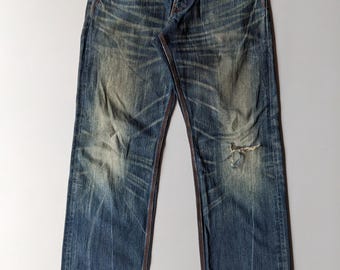 Vintage Edwin 424XVS Mudwash ausgewaschene, ausgewaschene Jeans