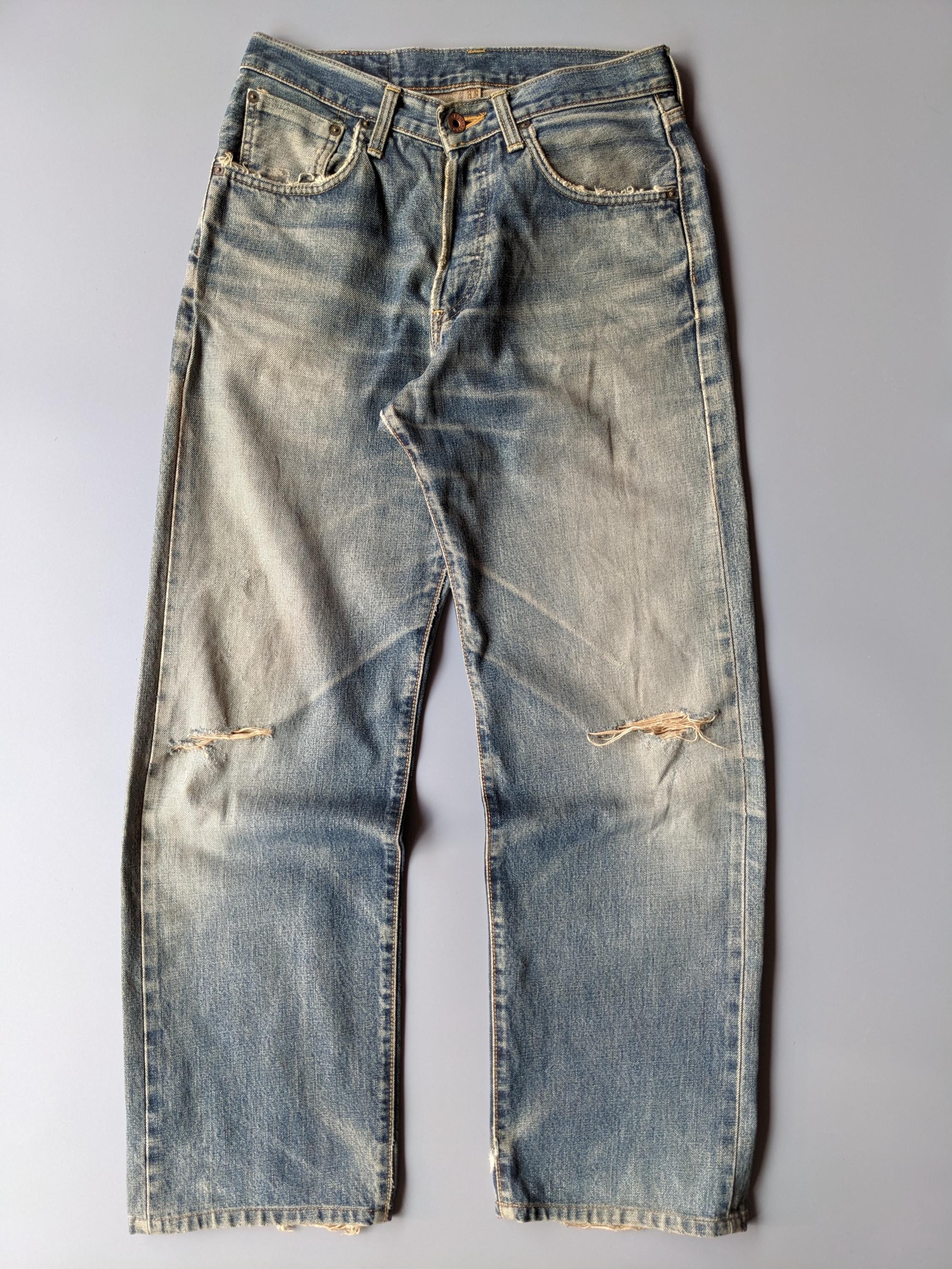 Vintage Y2K Japanese Brand Faded Wash Honeycomb Straight Leg 00s 