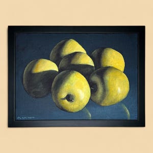 Golden Apples, Original Swedish Oil on Canvas Painting - Vintage