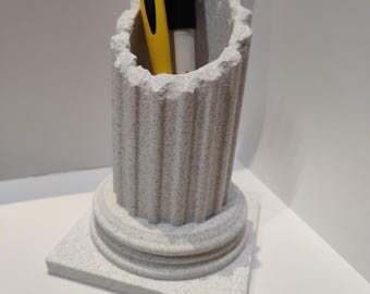3D Printed Ancient Greek Column Succulent Pot: Decorative Flower Vase.