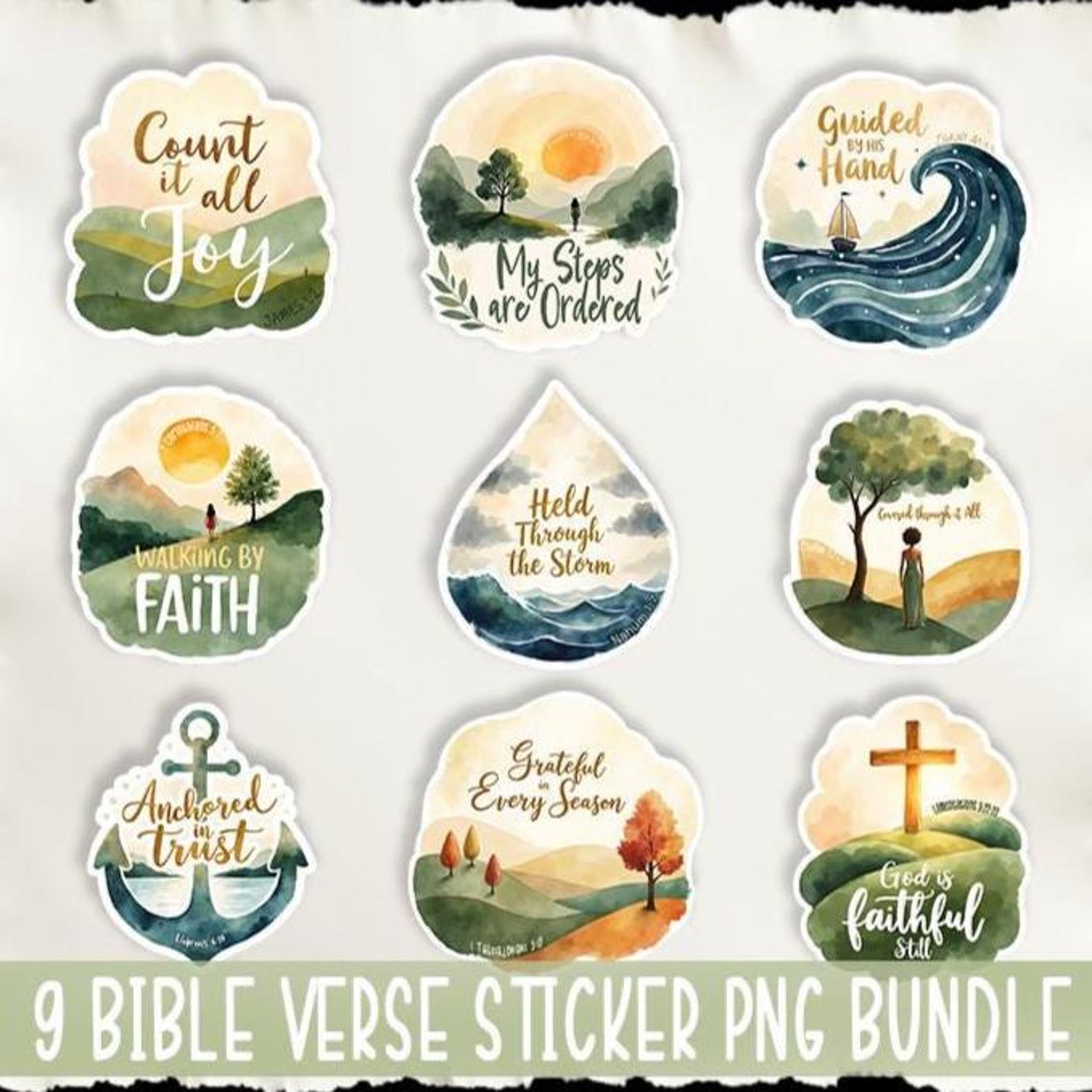 Christian Bible Verse Stickers PNG | Bible Journaling | Goodnotes and Journal Scrapbooking ...