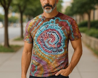 Ice Dye T-Shirt: Nautilus Geode, Adult Medium Kirkland Cotton