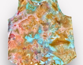 Tie Dye Tank Top: Women's Curvy Relaxed Fit, Geode Ice Dye