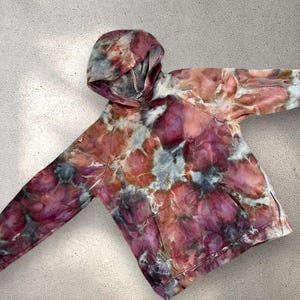 Ice Dyed Oversized Hoodie: Small Tunic Style Ladies Sweatshirt, Fall Colors