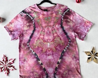 Ice Dye T-Shirt: Medium Unisex Heavyweight Cotton, Retro Loose Fit