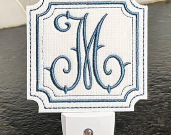 Monogrammed Embroidered Interchangeable Night Light Cover with Dusk to Dawn Sensor