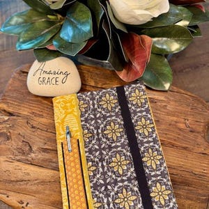 Golden Honey- Composition Book Cover Journals, Ladies Gift, Quilted Book Cover, Christmas, Fabric Book Cover, Prayer Journal