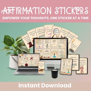 Digital Affirmation Stickers GoodNotes Digital Planner Stickers Self-Care Positive Quotes stickers Mental Health iPad Stickers