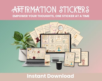 Digital Affirmation Stickers GoodNotes Digital Planner Stickers Self-Care Positive Quotes stickers Mental Health iPad Stickers