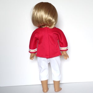 LI Red Football Jersey Number 87 and White Knit Capris 18 Inch Doll Clothes fits American Girl image 5