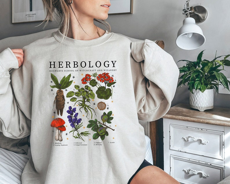 Herbology Plants Sweatshirt Magic Wizard Witchcraft School image 1