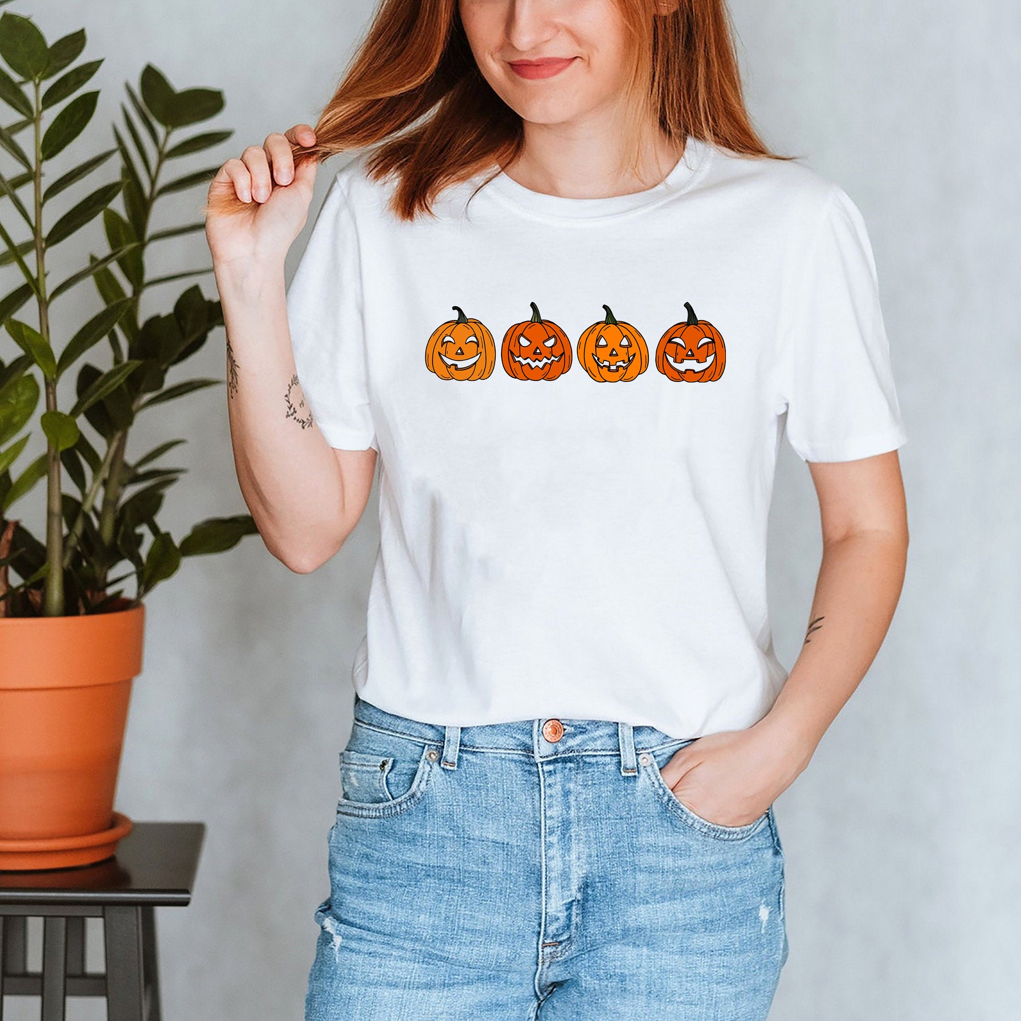 Discover Pumpkin Shirt, Jack-o-Lantern Shirt, Halloween Crewneck Sweatshirt, Halloween Shirts, Spooky Season Shirts