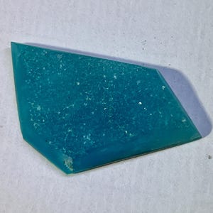 Gorgeous Druzy Chrysocolla Free Form - Intense Caribbean Blue Hand Cut Druzy Chrysocolla With Rounded Beveled Sides - Natural Color- Sparkle