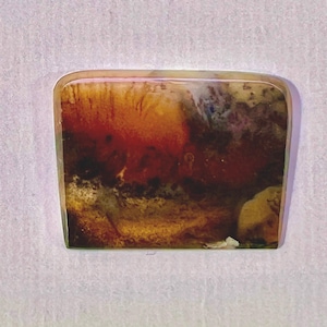 Russian Landscape Agate Free Form Cabochon - Lovely Patterns - Fabulous Golds, Browns, Blacks, Cream - Autumn Colors
