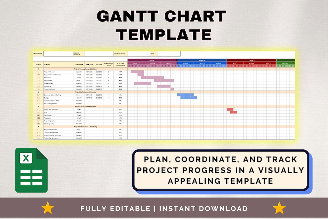 Gantt Chart Template for Project Managers – Track Timelines ...