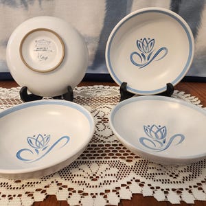 Lot of 4 Denby Stoneware 6 3/4&quot; Bowls Pride Pattern Made in England