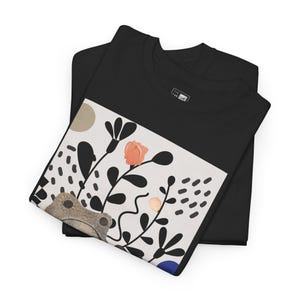 Frog Tshirt Unisex | Frogs & Flowers | Japanese Print T-shirt - Floral Design Modern Art + Japanese Frog Tee Shirt + Plants Flowers Animals image 6