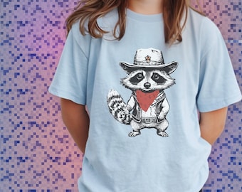 Cowboy Raccoon Tshirt for Kids | Children's Raccoon T-shirt | Child Boy Girl Tee Shirt | son daughter shirt | raccoon trash panda cowboy hat