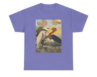 Camiseta con diseño de pájaro, camiseta con garza azul, camiseta con diseño de pájaro, regalo para amantes de los pájaros, regalo para observadores de aves, camiseta con pájaros