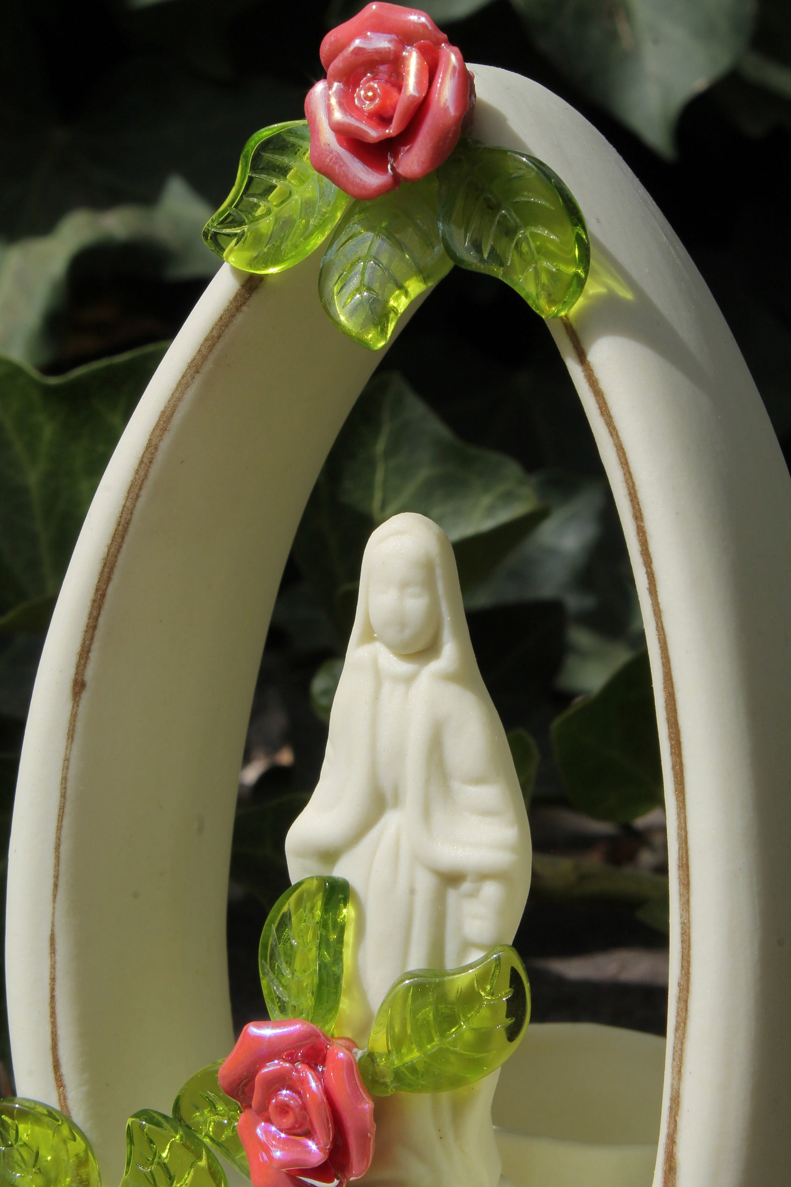 Virgin Mary & Holy Roses Candle Holder Porcelain/Ceramic Etsy