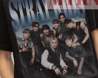 Camiseta gráfica retro de Stray Kids - Mercancía de ídolos del Kpop SKZ
