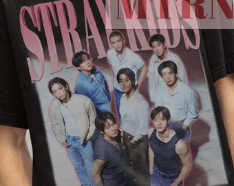 Camiseta gráfica retro de Stray Kids - Mercancía de ídolos del Kpop SKZ