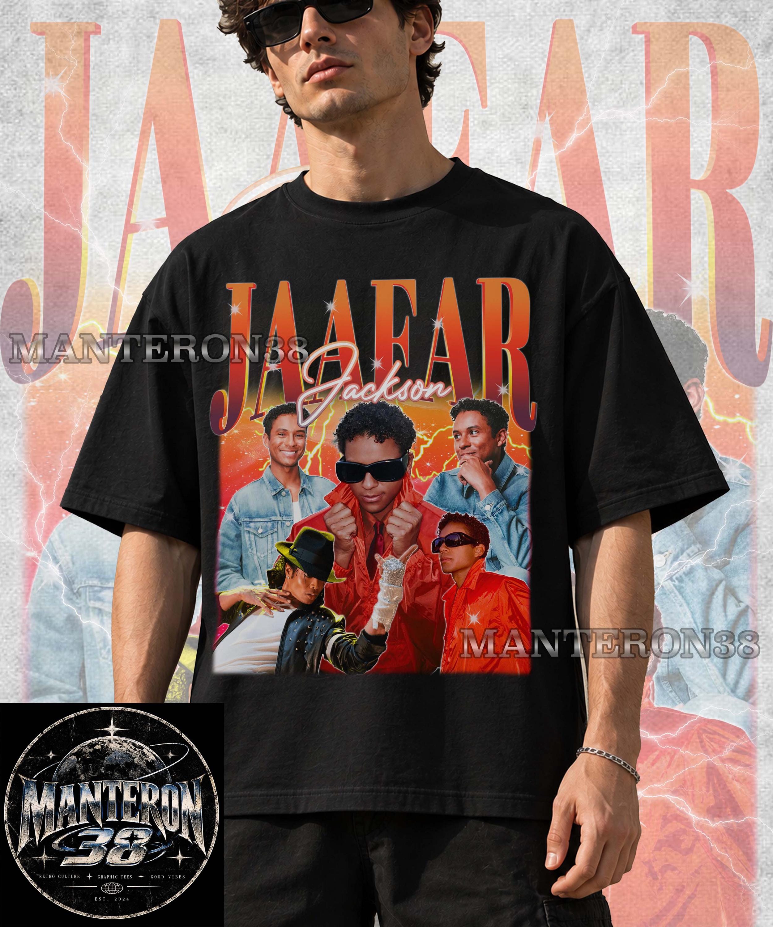 ジャーファー ジャクソン レトロ グラフィック T シャツ: 90 年代