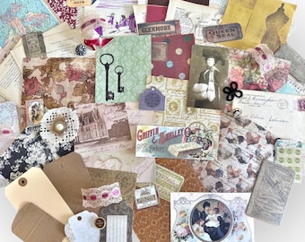 Vintage Junk Journal Kit Victorian Theme Ephemera Bundle