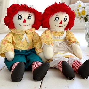 Vintage Raggedy Ann and Andy Dolls