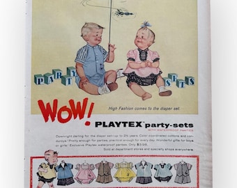 Anuncio de revista Playtex vintage de los años 50, material efímero retro