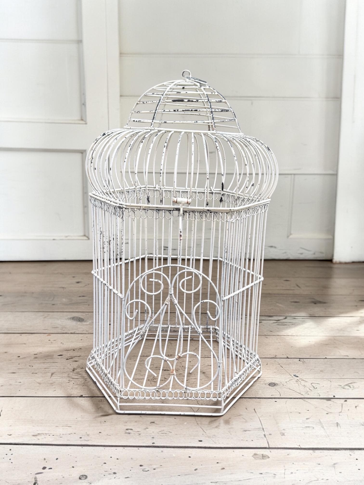 フランスアンティーク装飾的なグレー金属製鳥かご 金属製の鳥かご - Etsy 日本