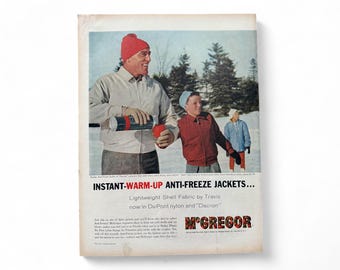 Anuncio de revista de moda McGregor de los años 50, efímera retro