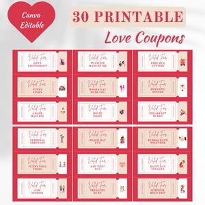 Love Coupons Printable Valetines Love Coupons Canva Templates Valentines Gift for Him DIY Coupons Customizable