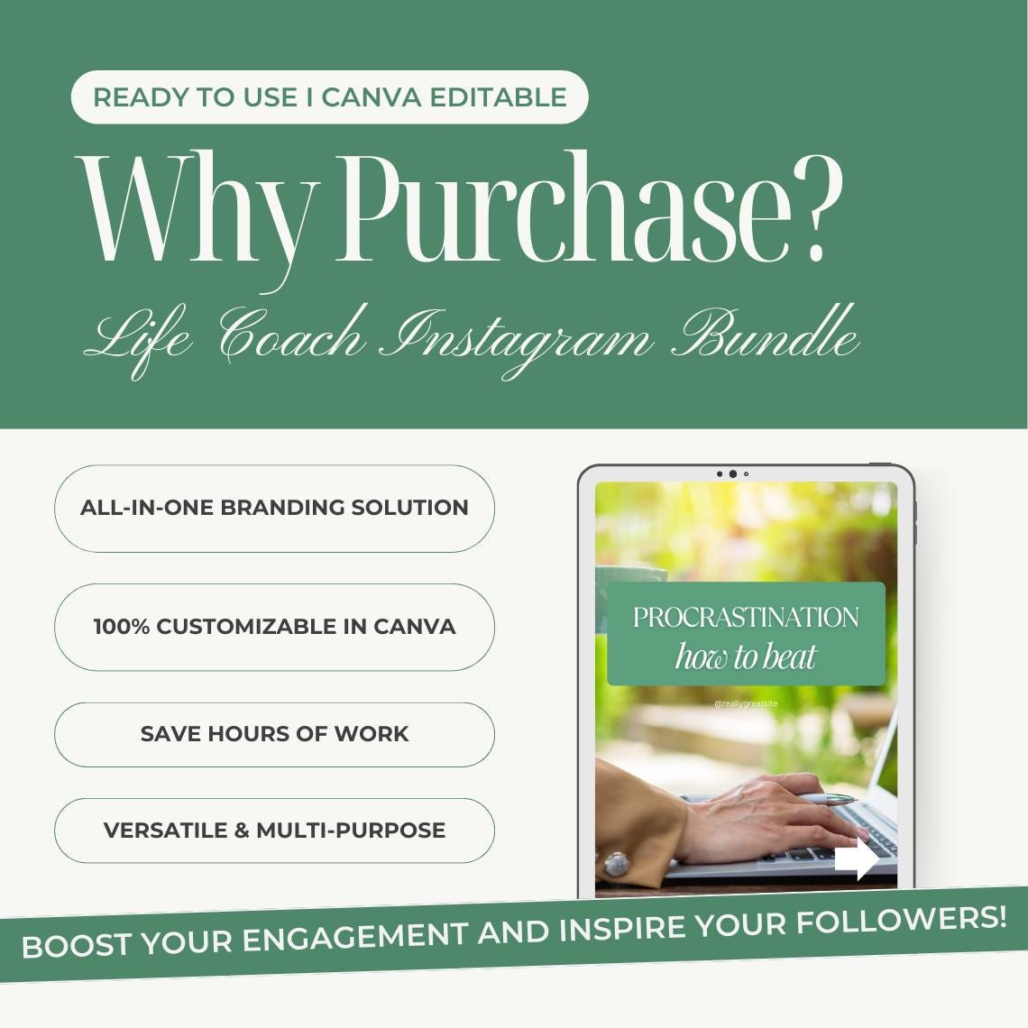 40 Coaching Instagram Templates, Canva Life Coach Instagram Story ...