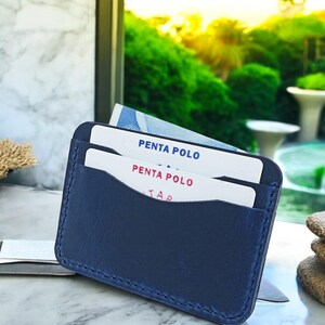 Tarjetero de cuero genuino para hombre, billetera para papá, tarjetero de regalo personalizado