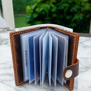 Tarjetero de cuero genuino para hombre, billetera para papá, tarjetero de regalo personalizado