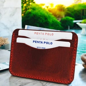 Tarjetero de cuero genuino para hombre, billetera para papá, tarjetero de regalo personalizado